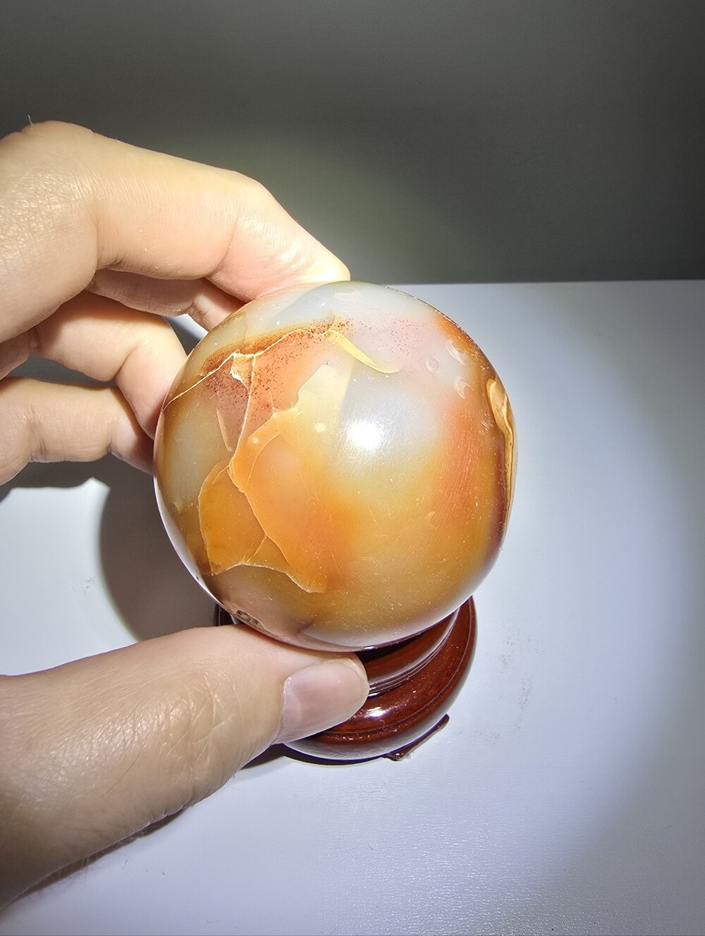 0.6 lbs Carnelian Agate Crystal Sphere #C 59 mm
